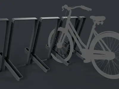 Bike Rack 12 PBR Game Ready Low-poly 3D model