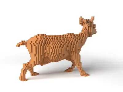 GoatII Minecraft Voxel Low-poly 3D model