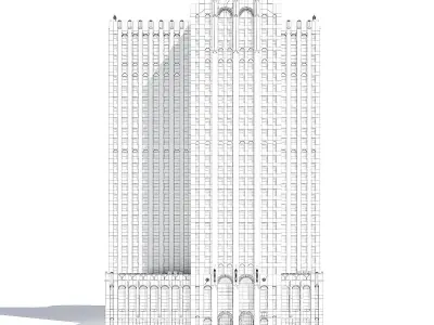Skyscraper 3D Model detroit building 3D model