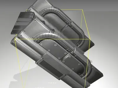 Futuristic Stairs - 23 - Basic Textures Low-poly 3D model