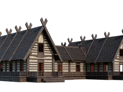 Old Medieval Building House 4K Textures GameReady 88 Low-poly 3D model