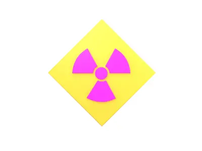 Radiation Symbol v3 003 Low-poly 3D model