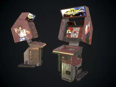 Arcade GAme Machine V2 Cyberpunk Optimized FOr games  Low-poly 3D model
