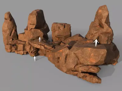 Mountain desert Rocks - 3D Models PBR Pack 04 Low-poly 3D model