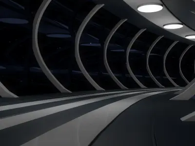 Sci Fi Tunnel 3D model 31