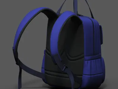 Backpack Camping bag baggage pockets  Low-poly 3D model