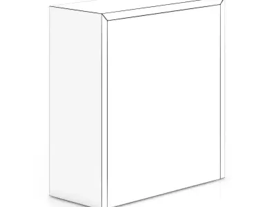 Black Wood Cabinet with Doors 3D model