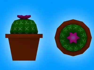 Ornamental Cactus  Free low-poly 3D model
