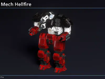 Heavy Mech Hellfire Low-poly 3D model