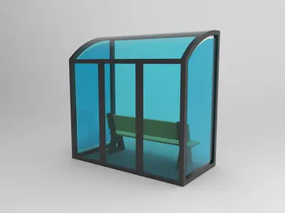 Street haltes Low-poly 3D model