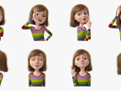  Cartoon Girl Rigged 