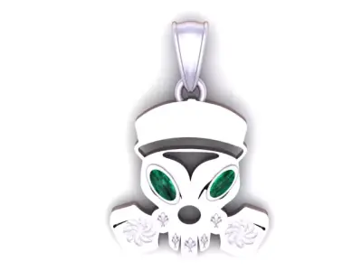 Gold Alien Skull Pendant 3D Printable Model 3D print model