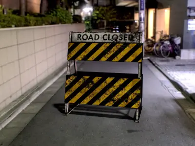 Road Barricade Low-poly 3D model purchase