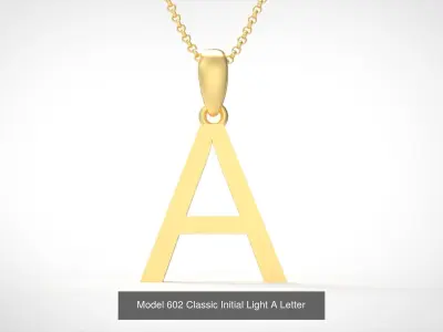 Classic Initial Light All Letter Alphabet 3D Model Pack