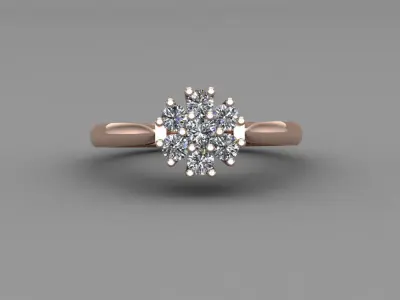 Rose Gold Women Diamond Ring 3D print model 3D print model 41