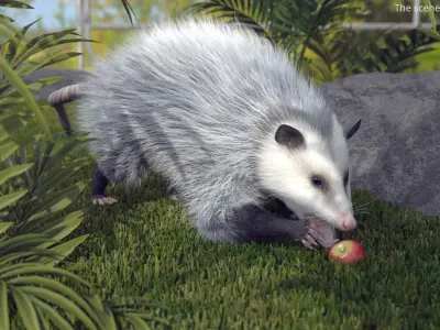  Opossum Walk and Dead Fur Animated Rigged for Maya 