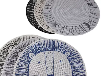 Round rug 1 3D model