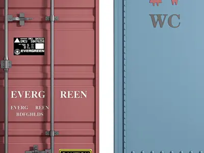 flat single container Industrial wind 3D model
