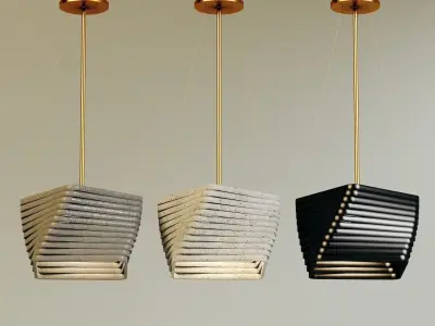 Collection pendant lights 3D model set 10 Low-poly 3D model