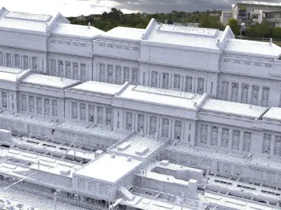 Train Station larger size 3D  3D model