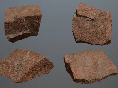 Rock Set 2 piece of Low-poly 3D model