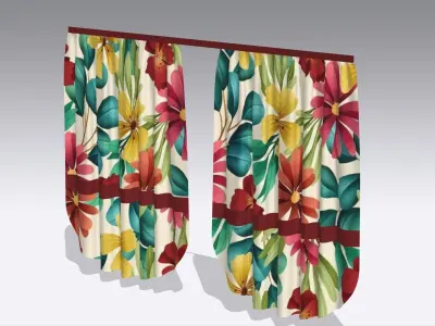 Curtain Low-poly 3D model