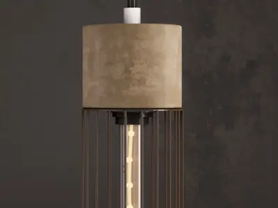 Cement Droplight Pendant  Low-poly 3D model