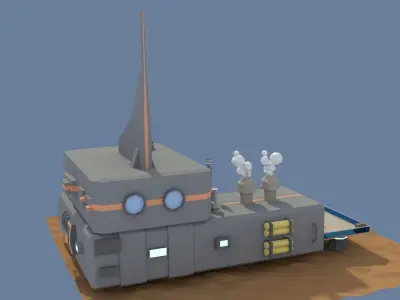 Low Poly Cartoony Sci Fi Building 3 Low-poly 3D model