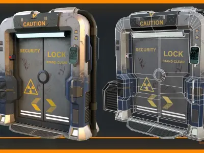 Sci-fi Door Free 3D model
