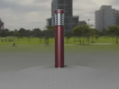 Dark Red Light-Column -17- Street-Light 9 Low-poly 3D model