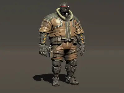 Cyberpunk Robot - The Mechanic - rigged 3D model