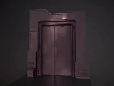 Sci Fi Door Low-poly 3D model