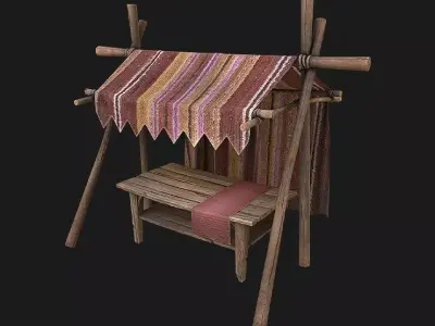 Market Tent Low-poly 3D model