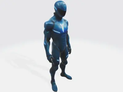Man in super bleu suit 3D model