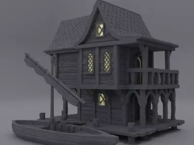 Fisher Sea Lodge Tabletop Terrain 28 mm 3D print model
