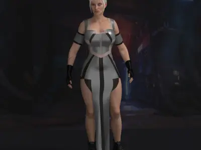 Cyber punk girl-Female character and outfit 3D model