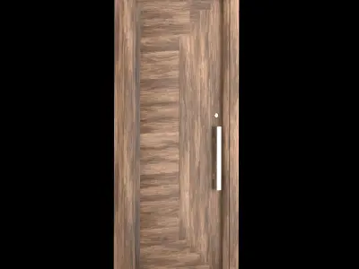 Interior-exterior Wooden Door 3D model get