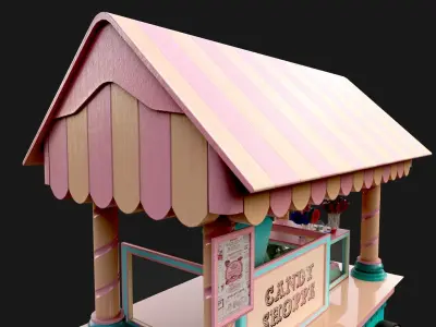 Candy Cart Low-poly 3D model