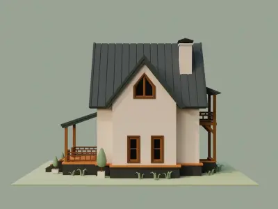 Low Ploy House III Low-poly 3D model