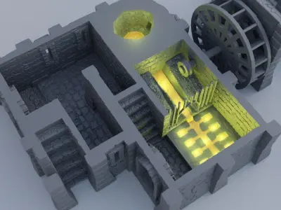 Medieval Foundry Tabletop Terrain 28 mm 3D print model