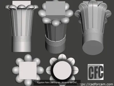 Egyptian Palm Leaf Capital  collection - 2 variants 3D Model Pack