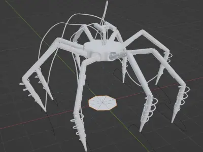full rigged sci-fi spider 3D model