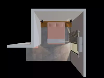 Isometric Bedroom 04 3D model