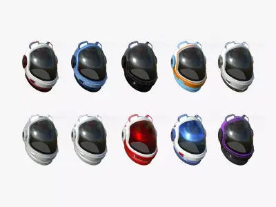 10 Astronaut Helmet B Collection - Character Design Fashion 3D Model Pack