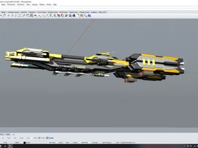 Core Dark Cruiser Model Space Ship 3D model