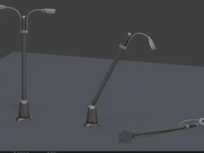 Big Power Lines and Traffic Lights Pack 02 Low-poly 3D model
