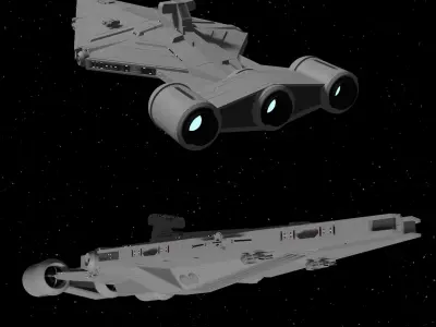 Arquitens Class Light Cruiser - with the interior of the bridge 3D model