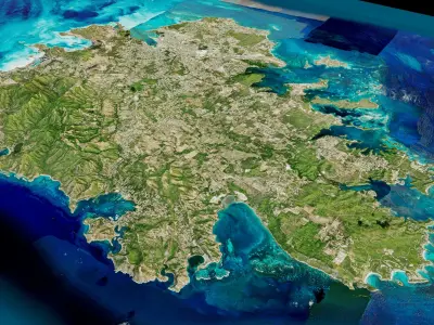 Antigua Islands 3d model terrain 3D model