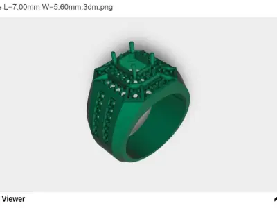 Women Ring  A Stunning Asscher-cut Center Stone 3D print model