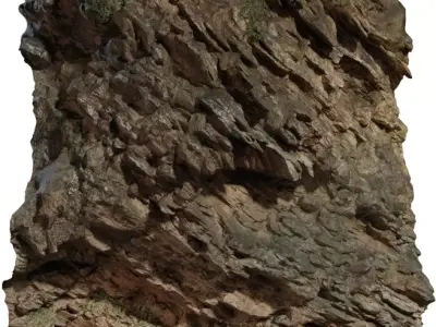 Vertical Cliff Rock Panel Low-poly 3D model